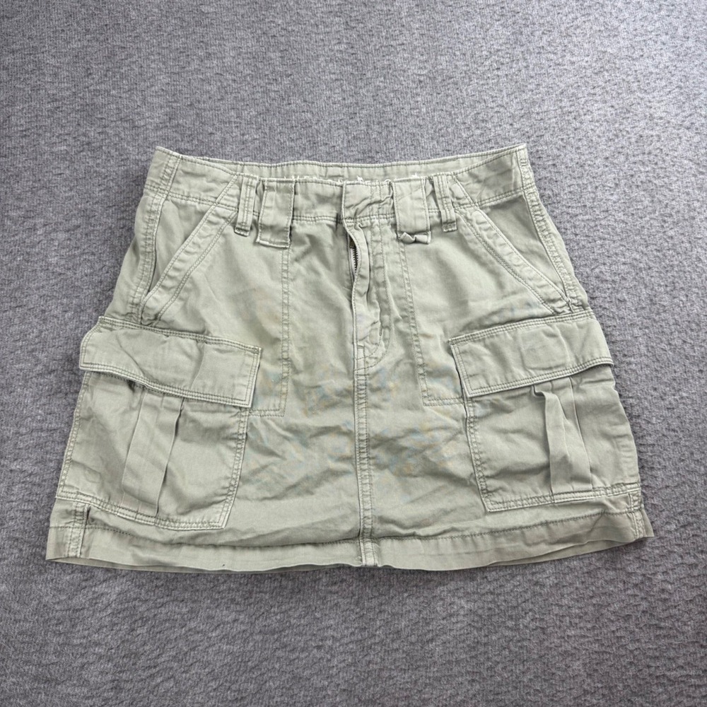 American Eagle Cargo Mini Skirt Women's Size 2 Olive Green A-Line Utility Skirt